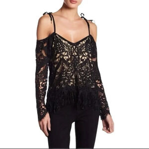Saylor Noella Black Lace Off The Shoulder Top Blouse Women's Size M Medium NWT